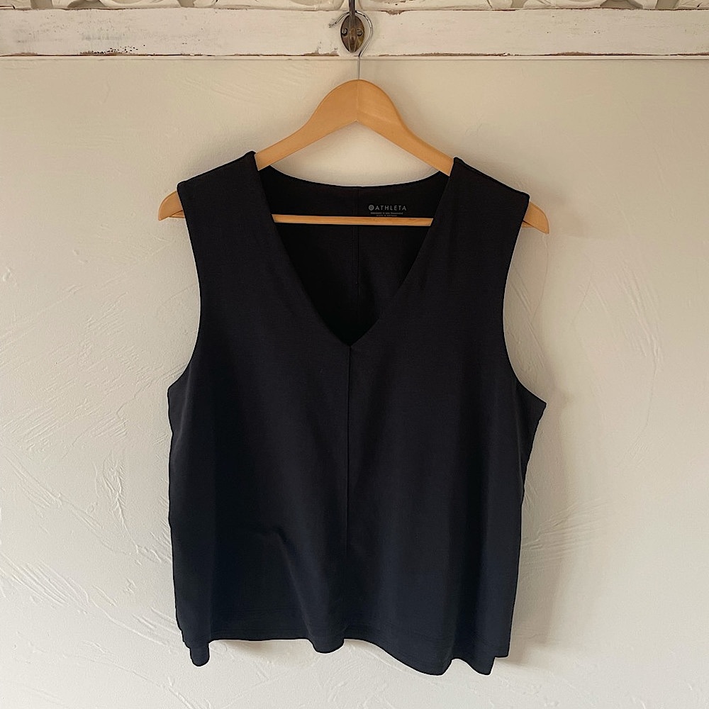 Athleta Black Double Layer Workout Tank